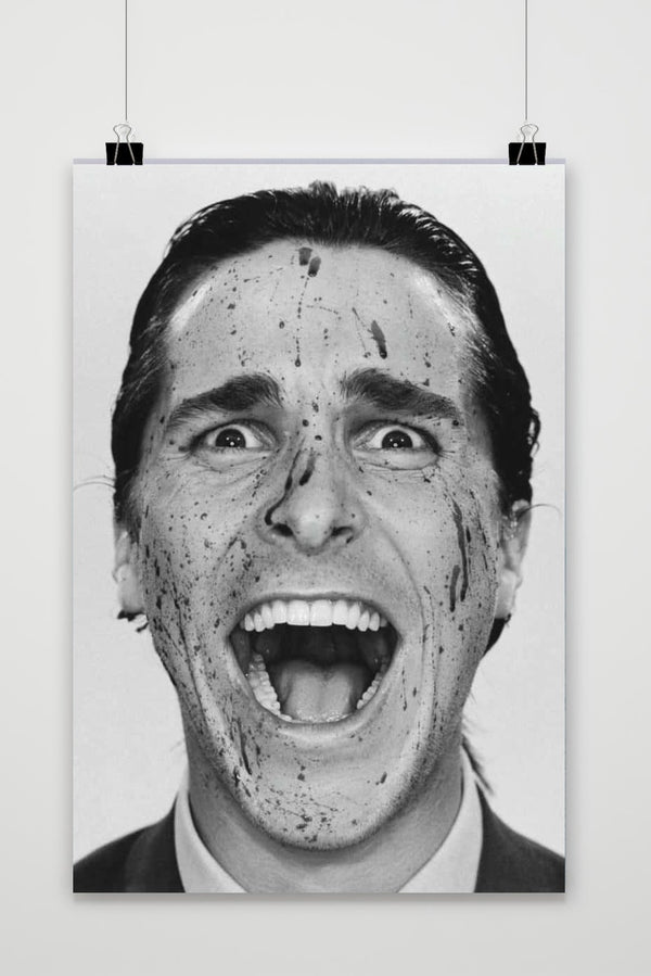 Christian Bale American Psycho Schwarz-Weiß Poster