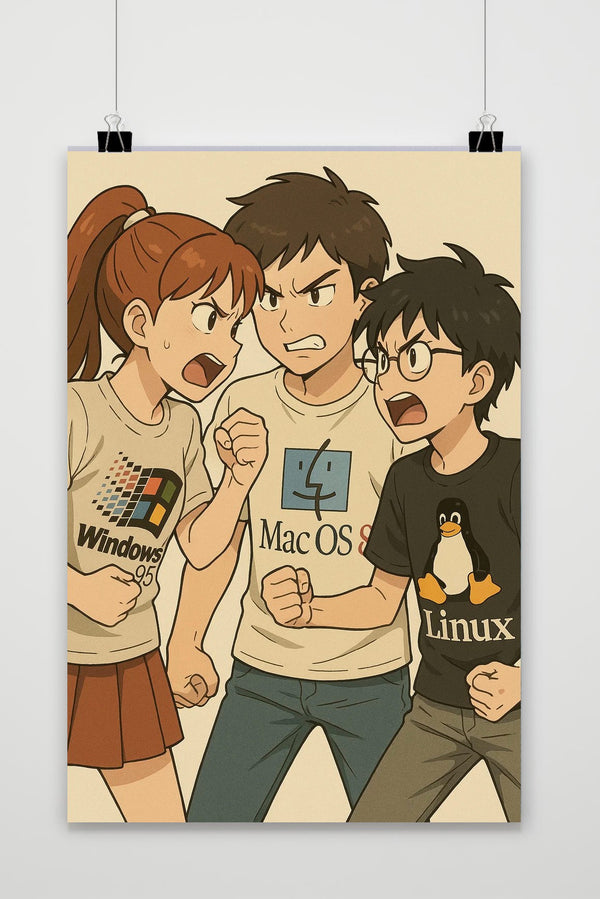 Computer Software Cartoon Windows Mac Linux poster