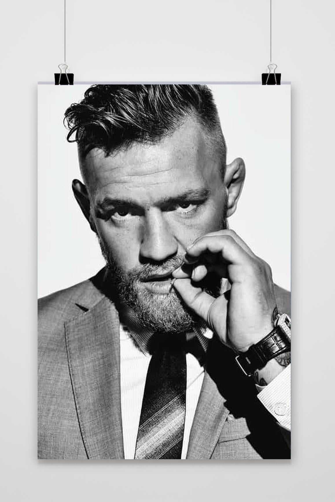 Affiche Conor McGregor Suit Zwart-Wit de 25 Artstreet