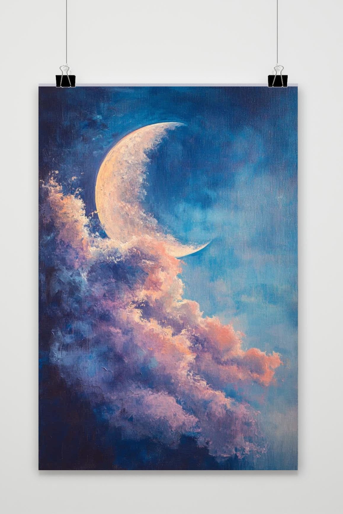 Crescent Moon Clouds poster van 25 Artstreet