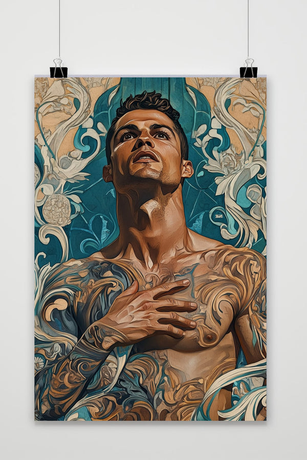 Cristiano Ronaldo Art Nouveau Poster