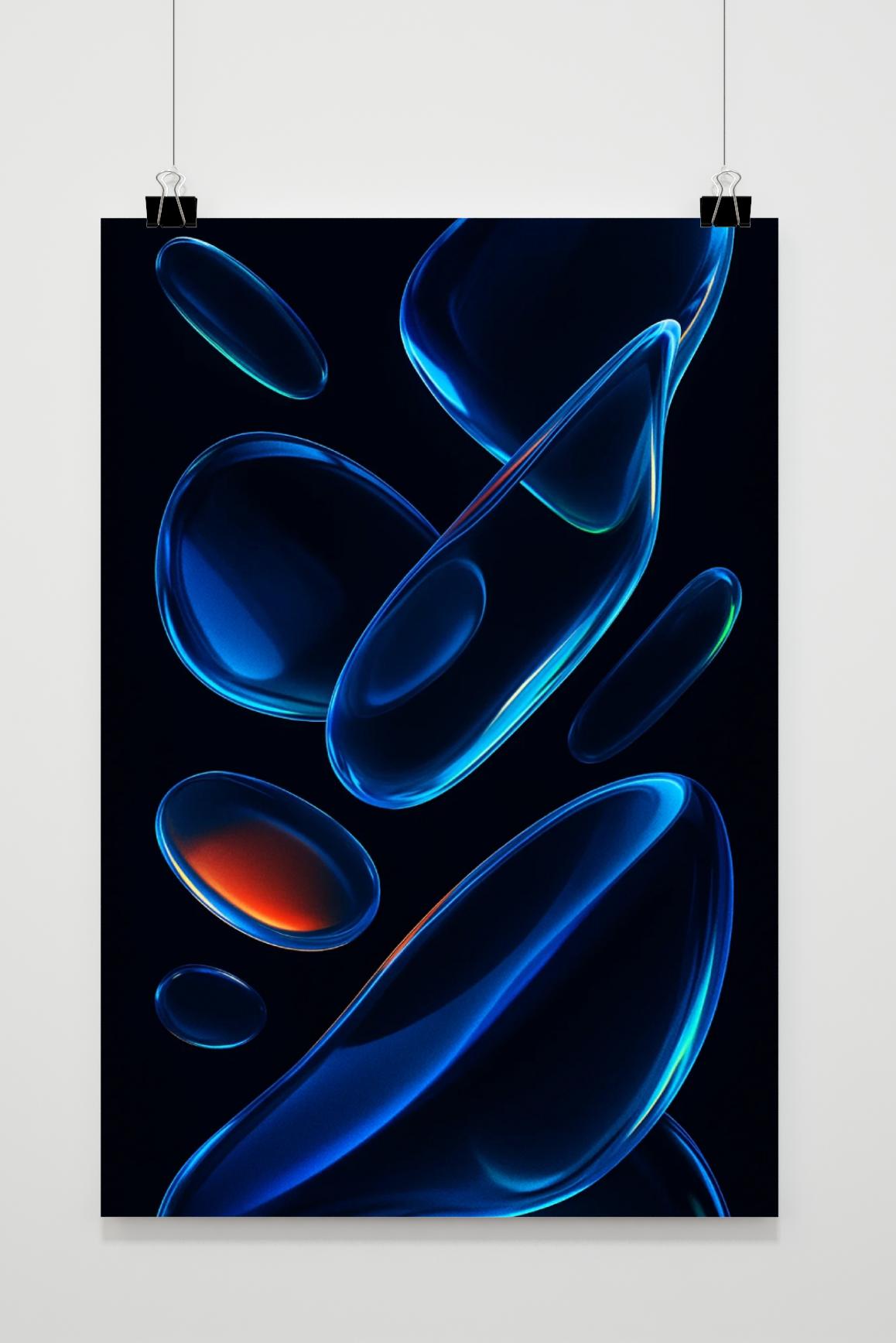 Floating Glass Abstract poster van 25 Artstreet