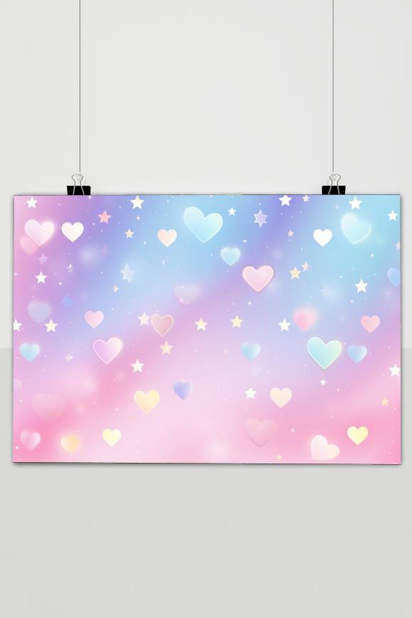 Affiche Cœurs Rose de 25 Artstreet