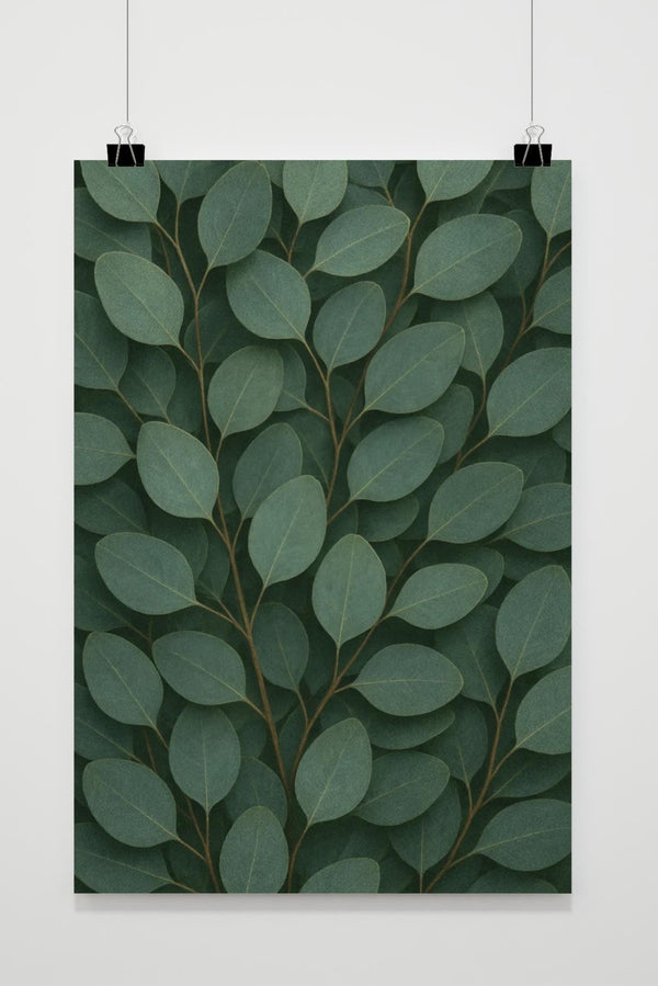 Eucalyptus Leaves Herb Pattern Poster