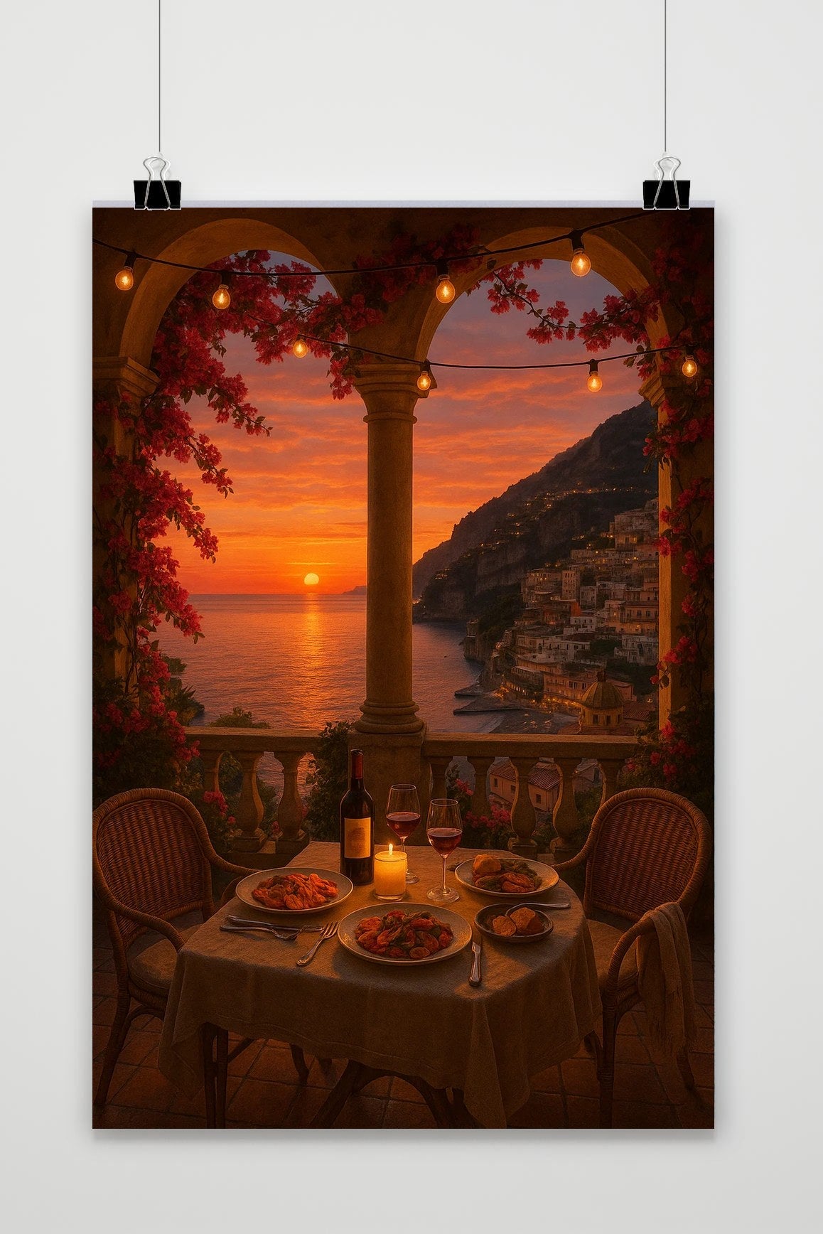 Dinner Date Amalfi Coast Italy poster van 25 Artstreet