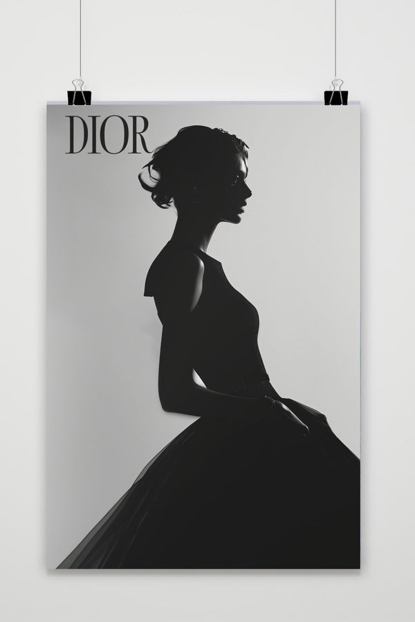 Póster Dior Fashion Zwart-Wit