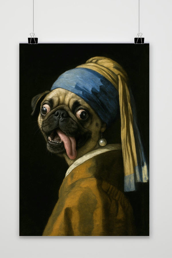 Dog Pearl Earring Geïnspireerd Poster