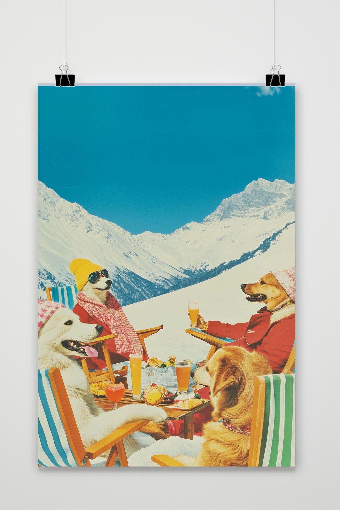 Affiche Dogs Mountain Snow de 25 Artstreet