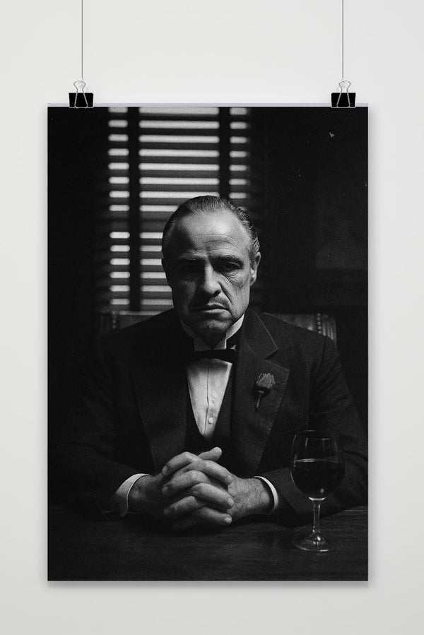 Don Corleone The Godfather Zwart-Wit Poster