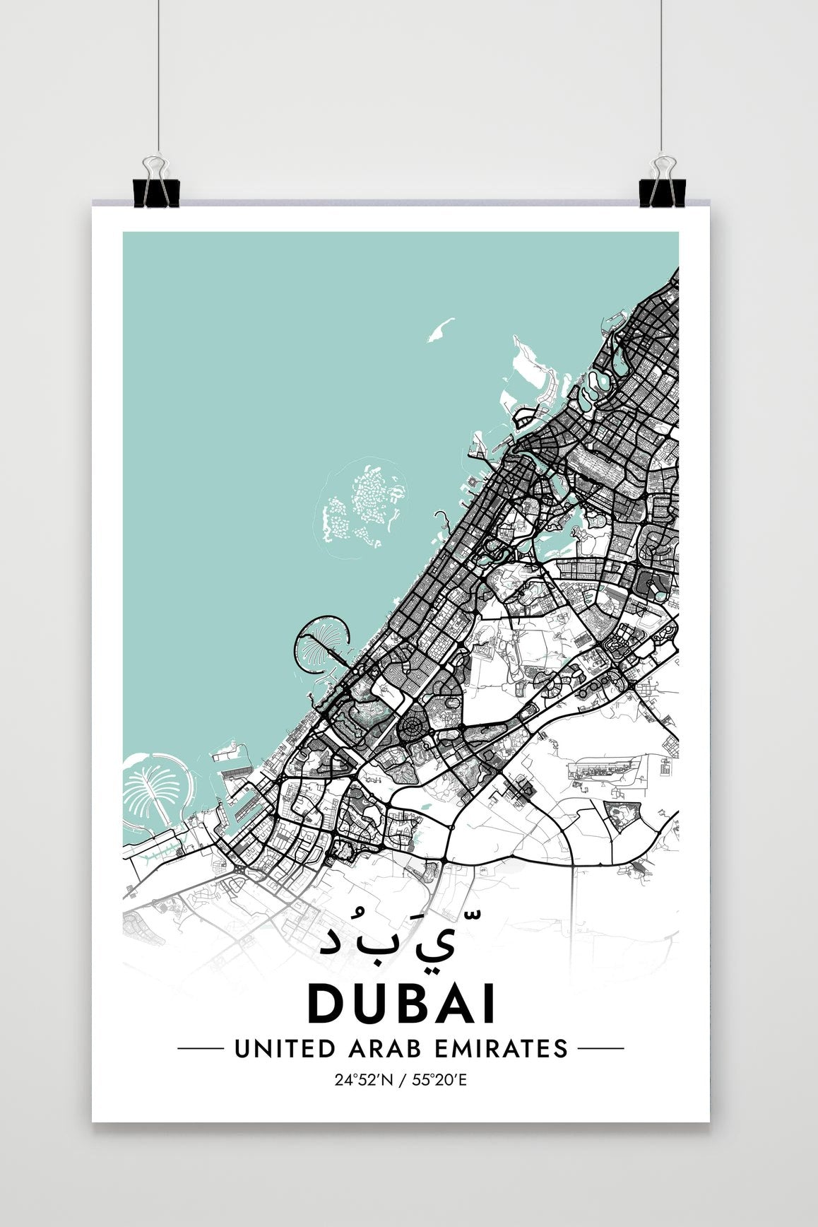 Dubai UAE Blue poster van 25 Artstreet