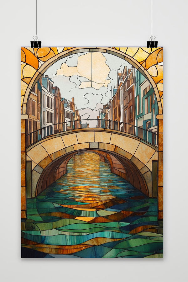 Póster Dutch Canal Mosaic Amsterdam