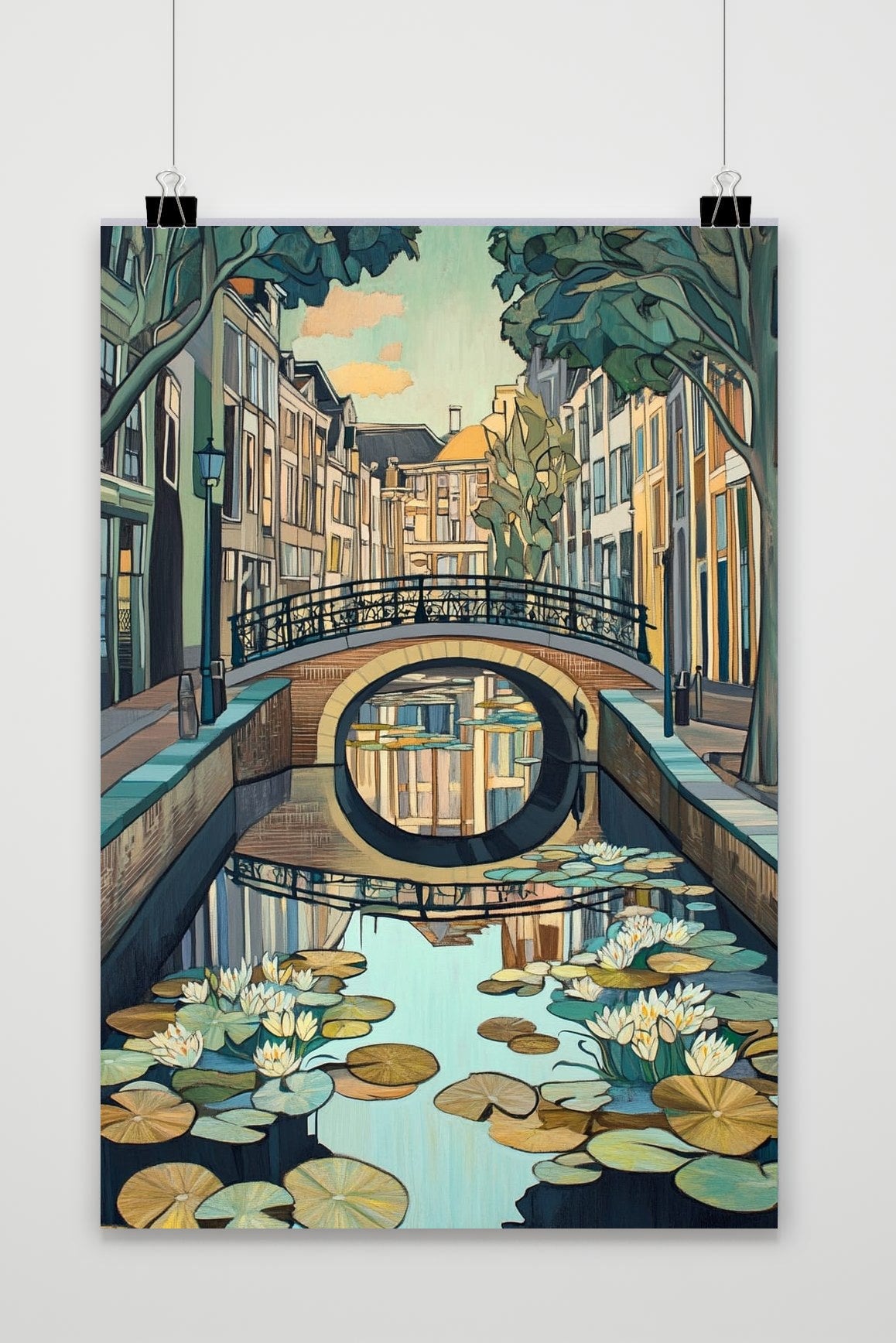 Dutch Canal Water Lilies Amsterdam poster van 25 Artstreet