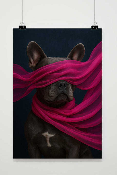 Bulldog Fabric Dramatic Mystery Poster