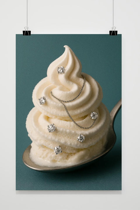 Ice Cream Diamonds Spoon Poster