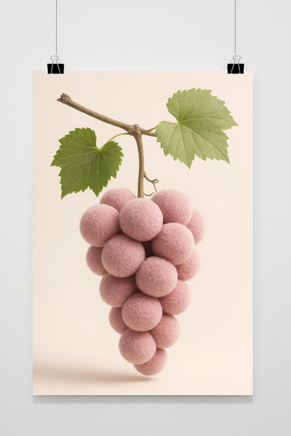 Grapes Wool Whimsical Craft Poster