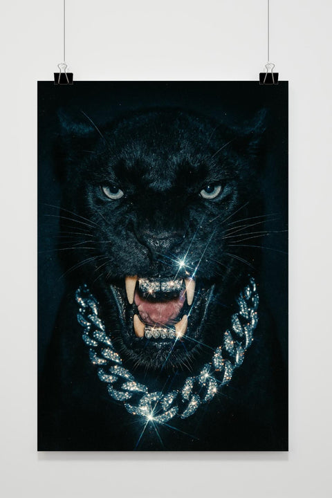 Black Panther Necklace Chain Diamond Poster
