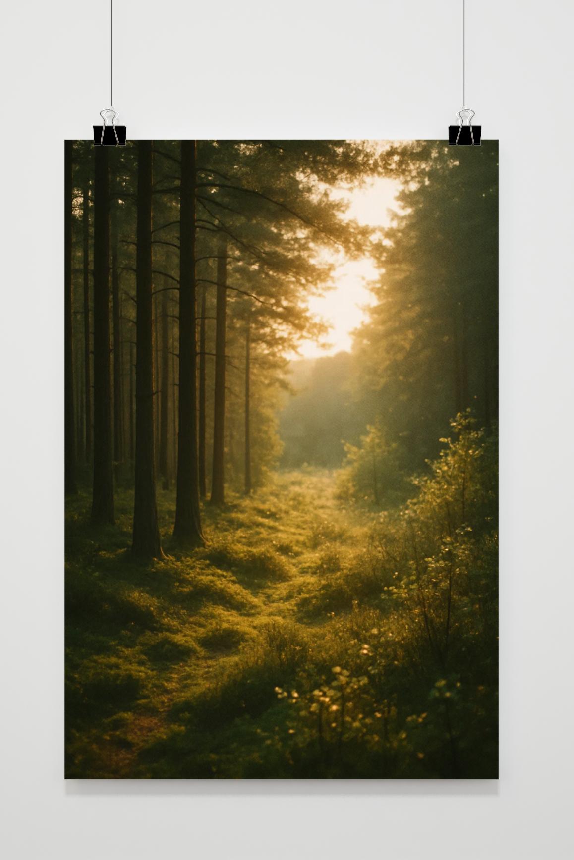 Forest Nature Landscape Sunrise poster van 25 Artstreet