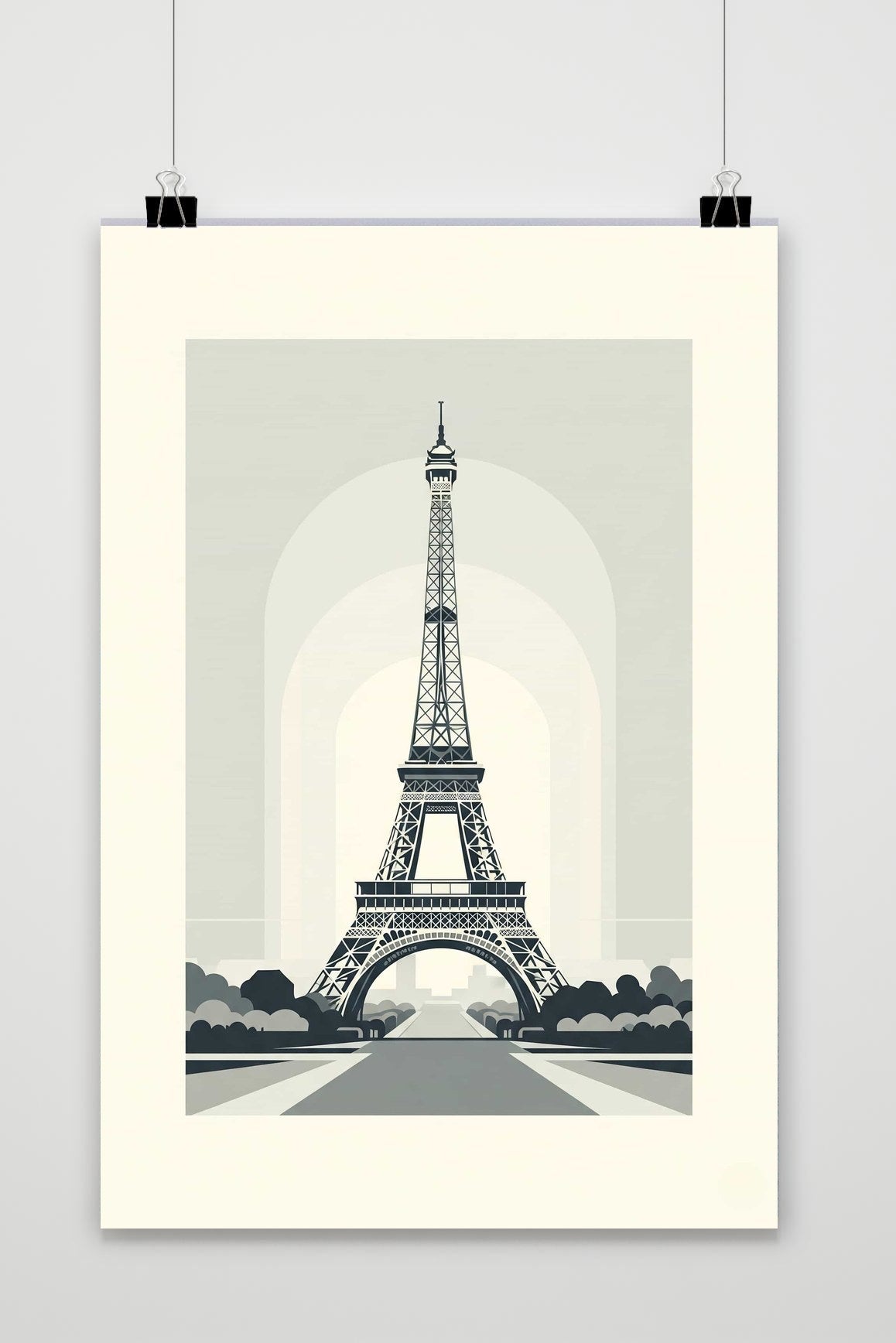 Affiche Eiffel Tower Minimalist B%W de 25 Artstreet