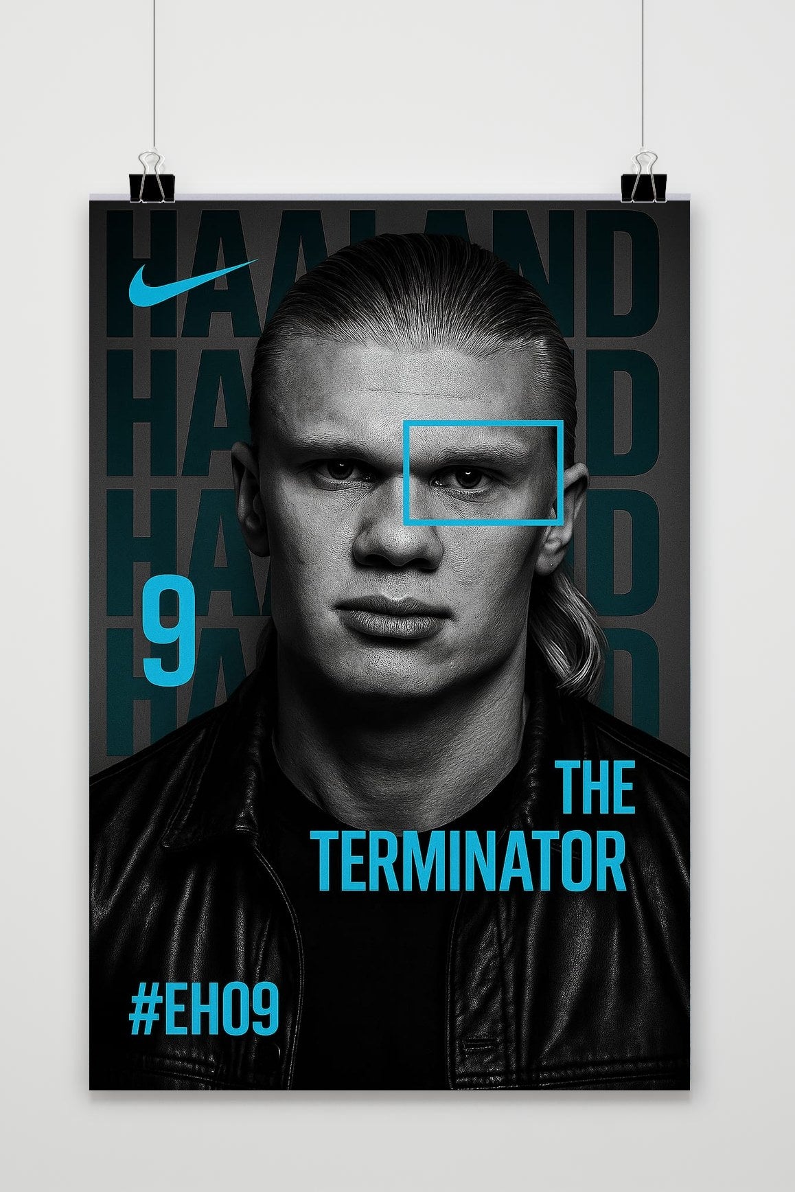 Erling Haaland The Terminator Blue poster van 25 Artstreet