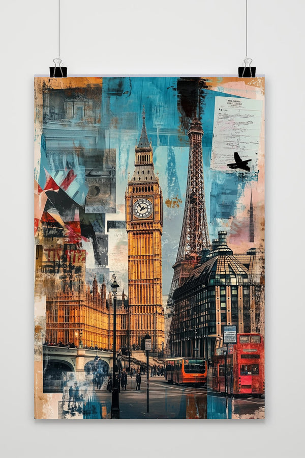 Póster Europe Landmarks Collage
