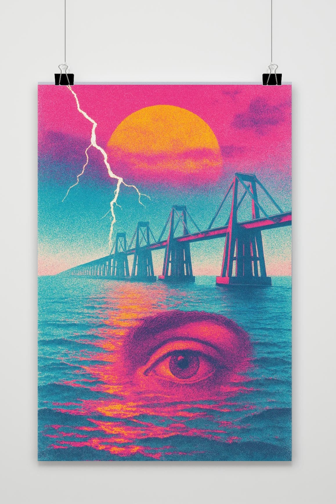 Affiche Eye Bridge Surreal Retro de 25 Artstreet