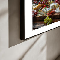 Wijn en Kaas poster aan de muur in interieur