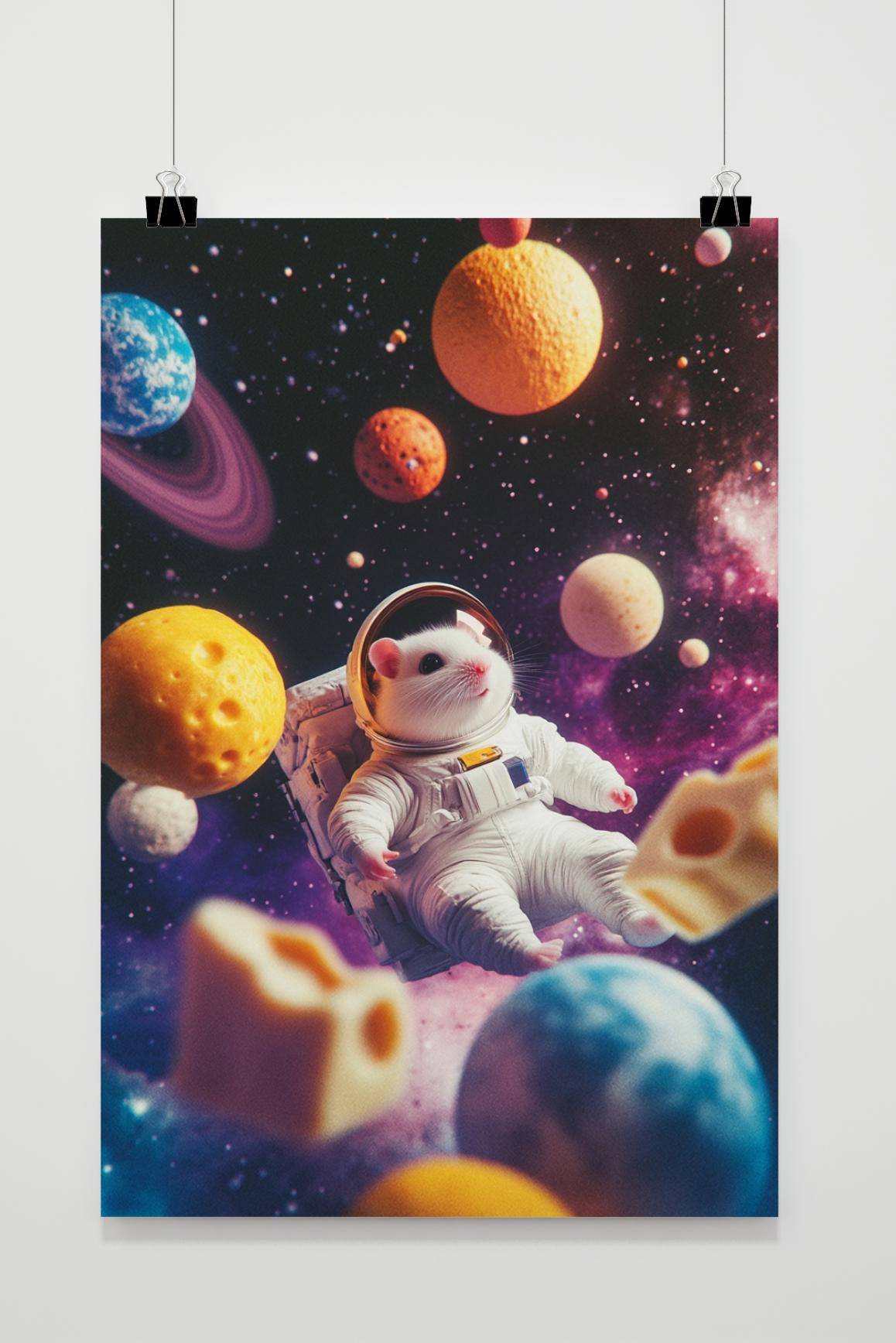 Hamster Astronaut Cheese Space im Interieur