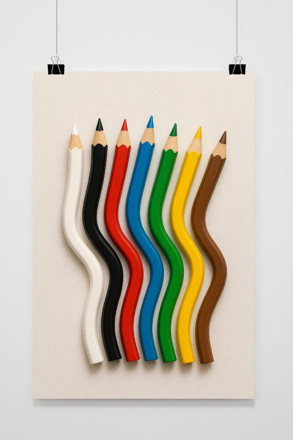 Colored Pencils Wavy Poster