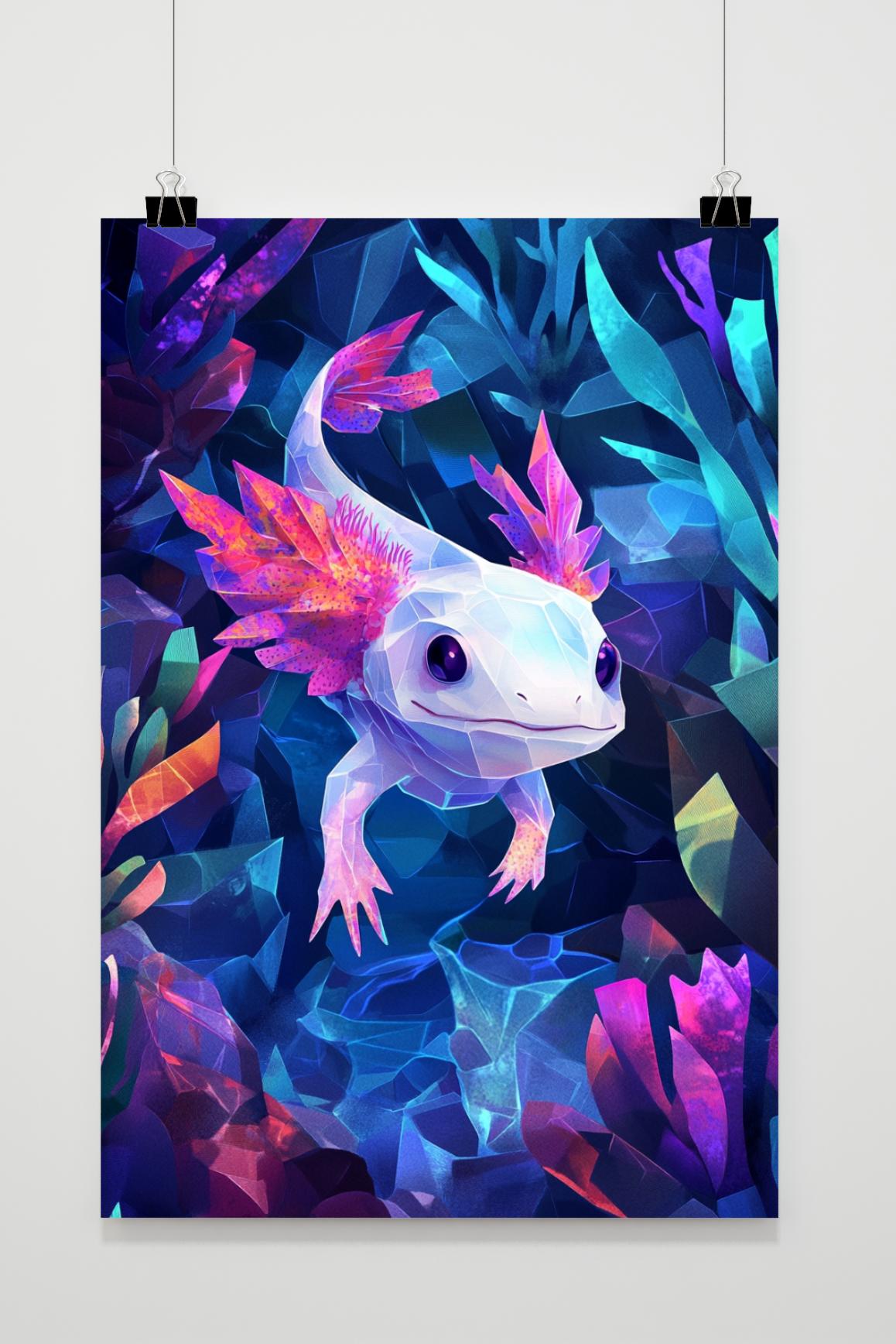 Axolotl Coral Crystal Geometric in interieur