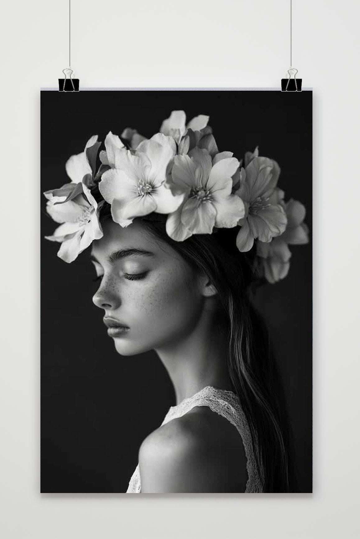 Póster Flowers Woman Zwart-Wit de 25 Artstreet