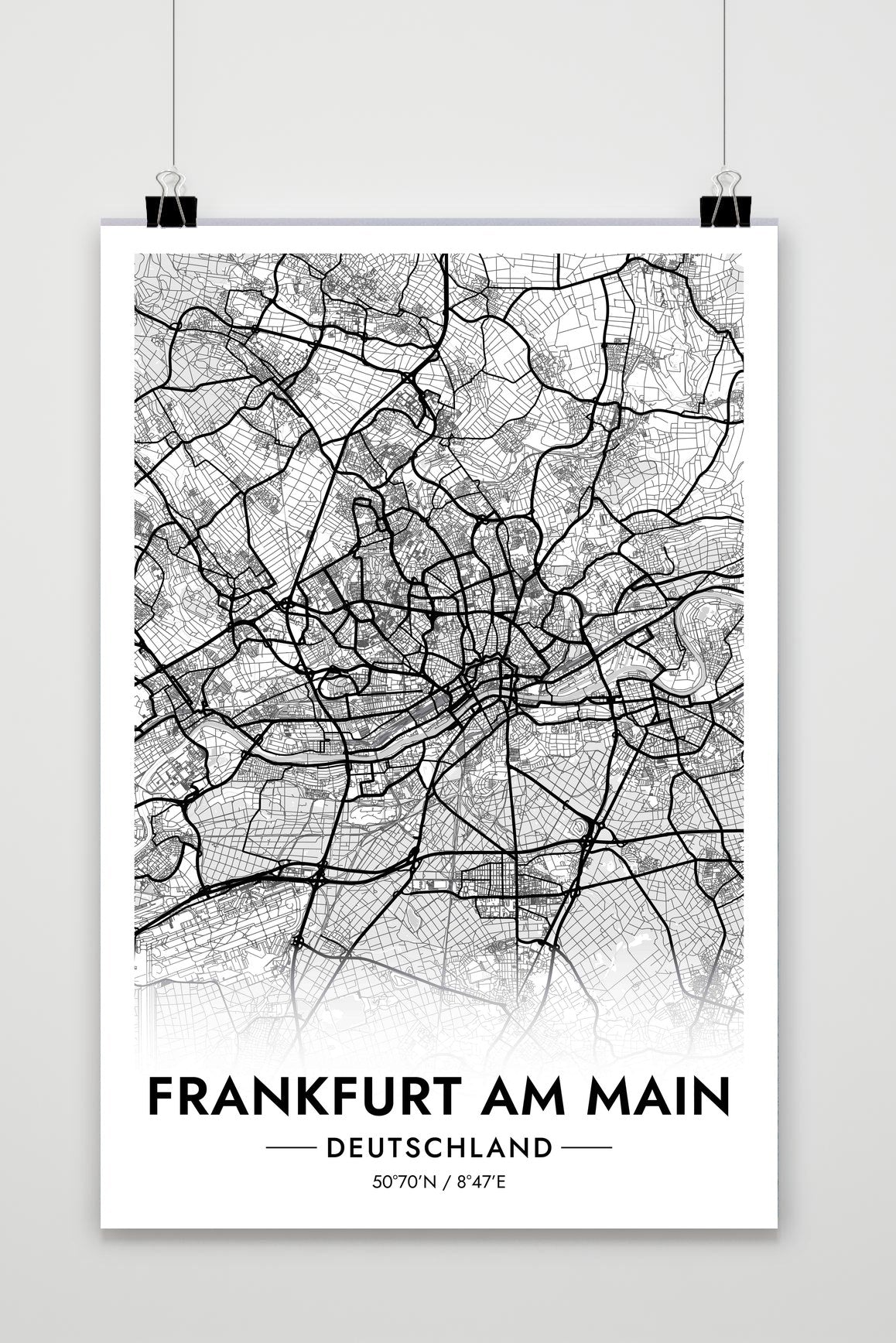 Frankfurt Kaart Duitsland — wit