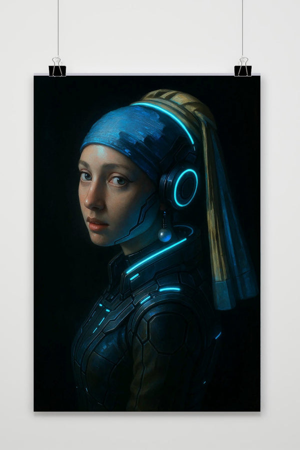 Girl with the Pearl Earring Geïnspireerd Cyborg poster