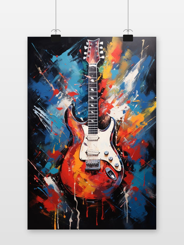 Gitarre Aquarell Poster