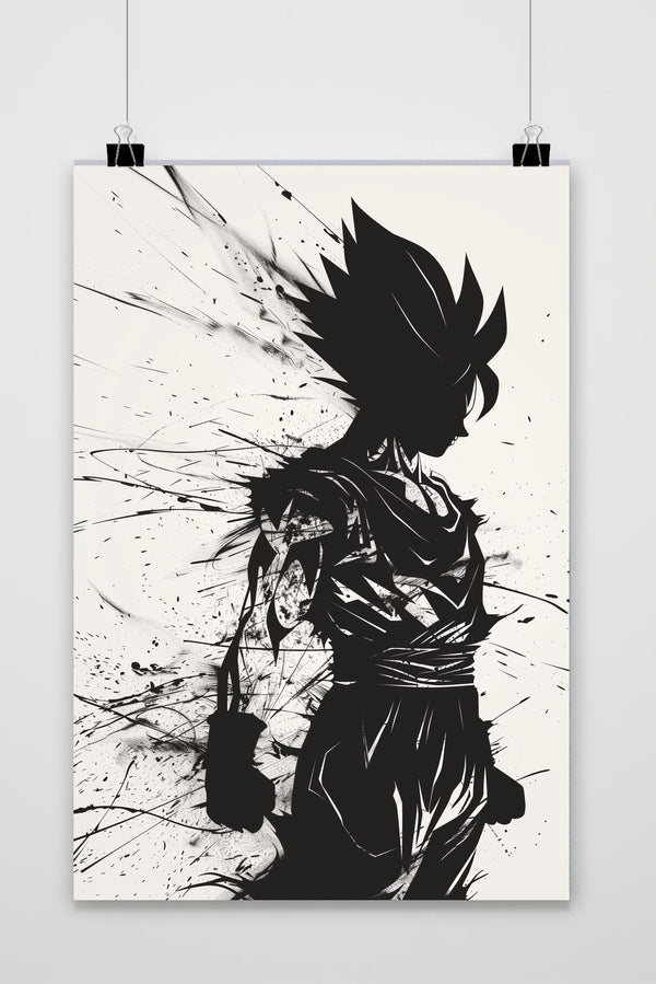 Póster Gohan Silhouette Dragon Ball Zwart-Wit