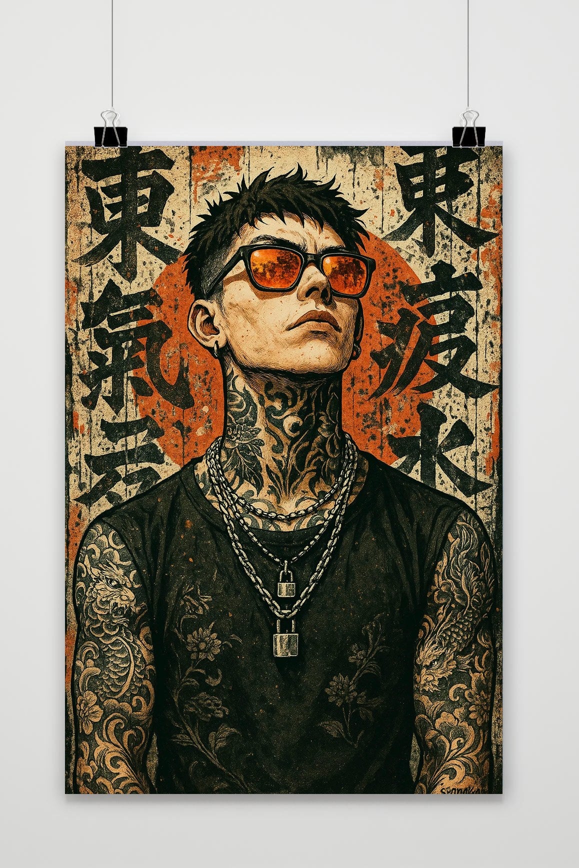 Affiche Guy Tattoo Japanese de 25 Artstreet
