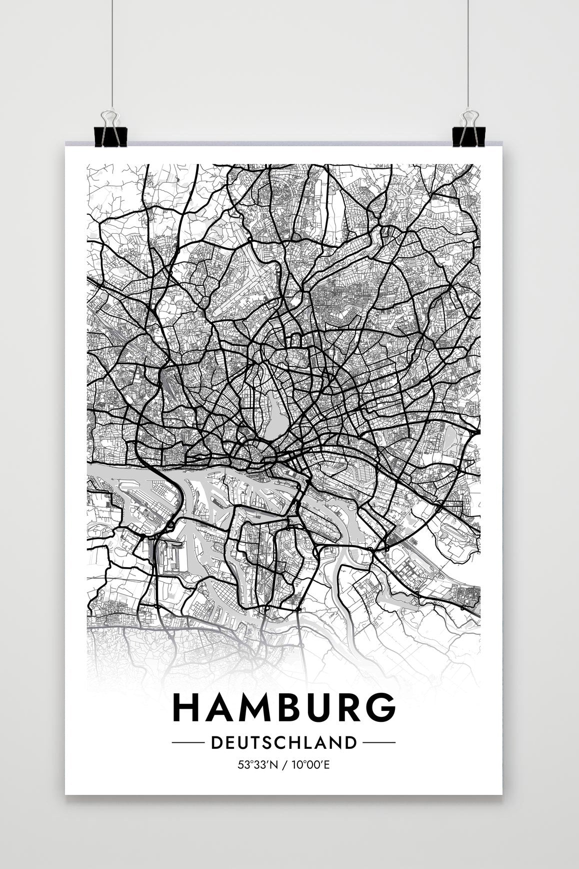 Hamburg Kaart Duitsland — wit