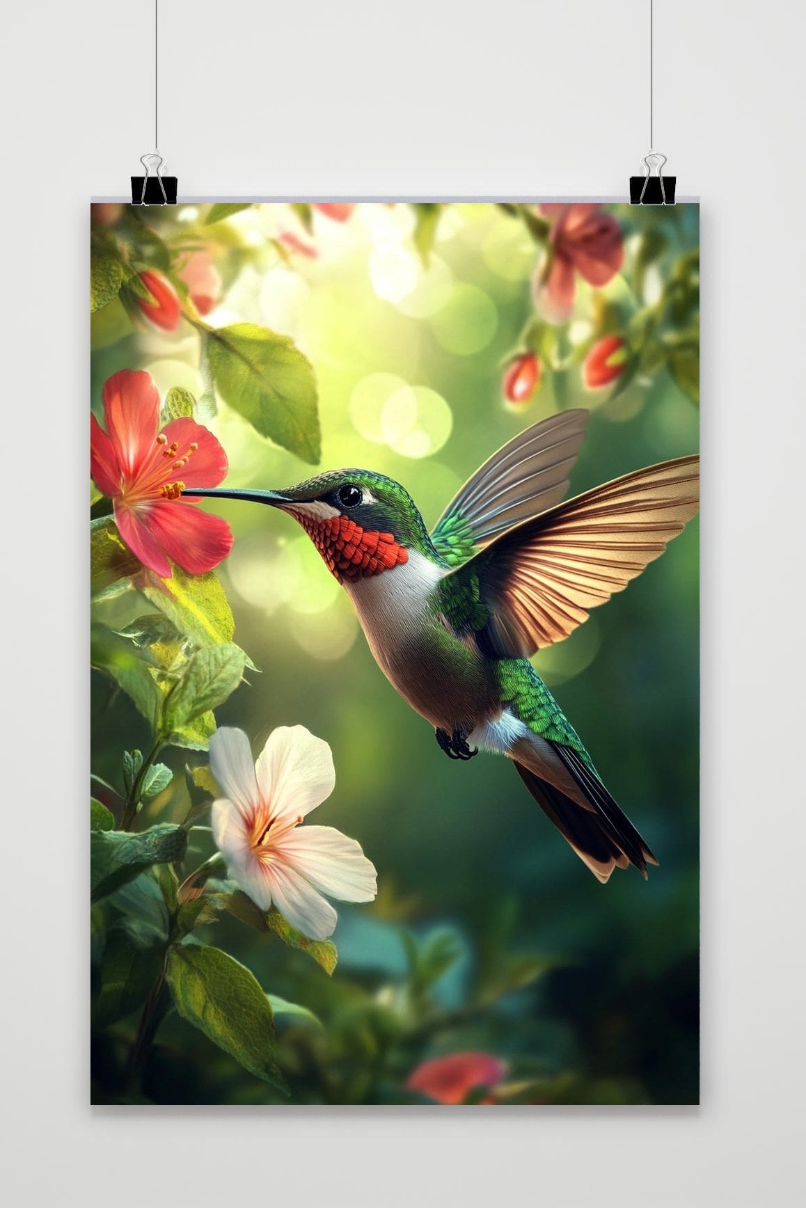 Humming Bird Flowers poster van 25 Artstreet