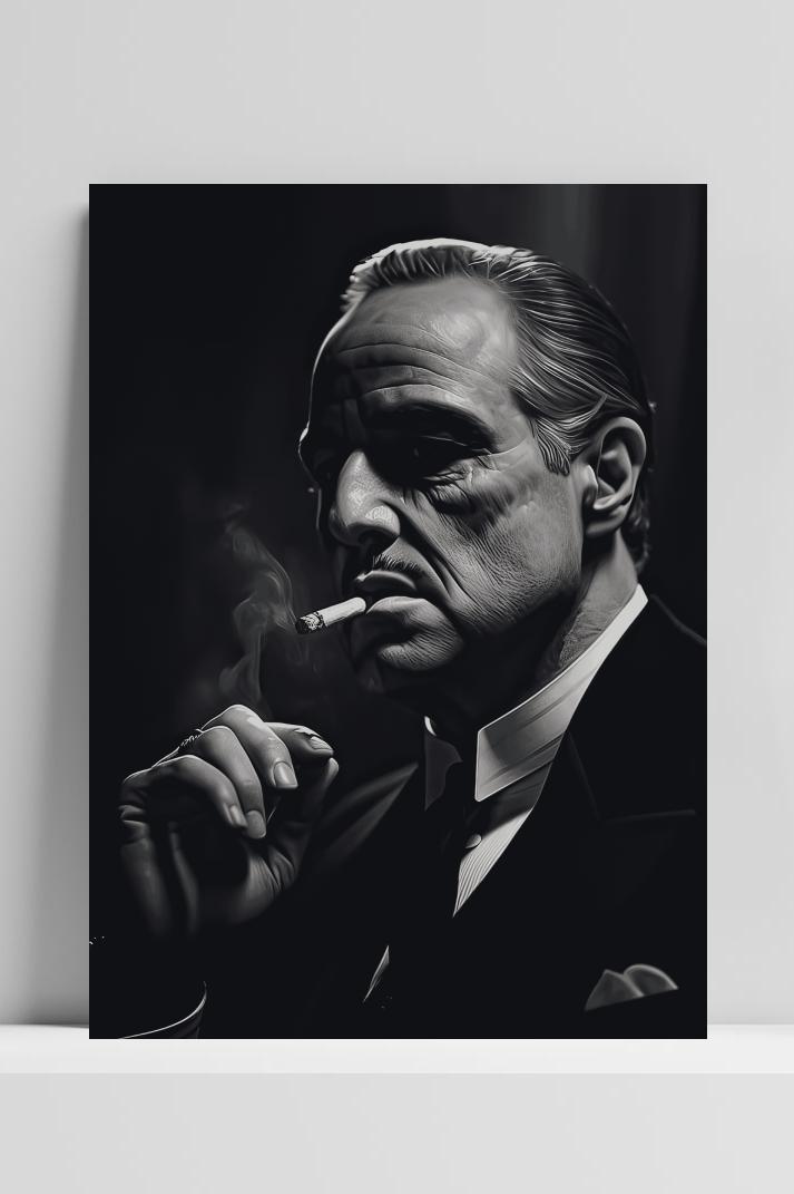 Don Corleone op 3mm aluminium dibond