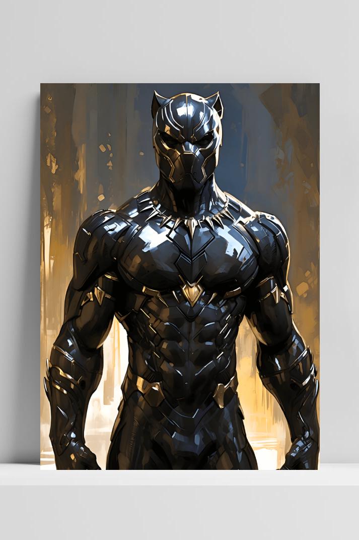 Black Panther op 3mm aluminium dibond