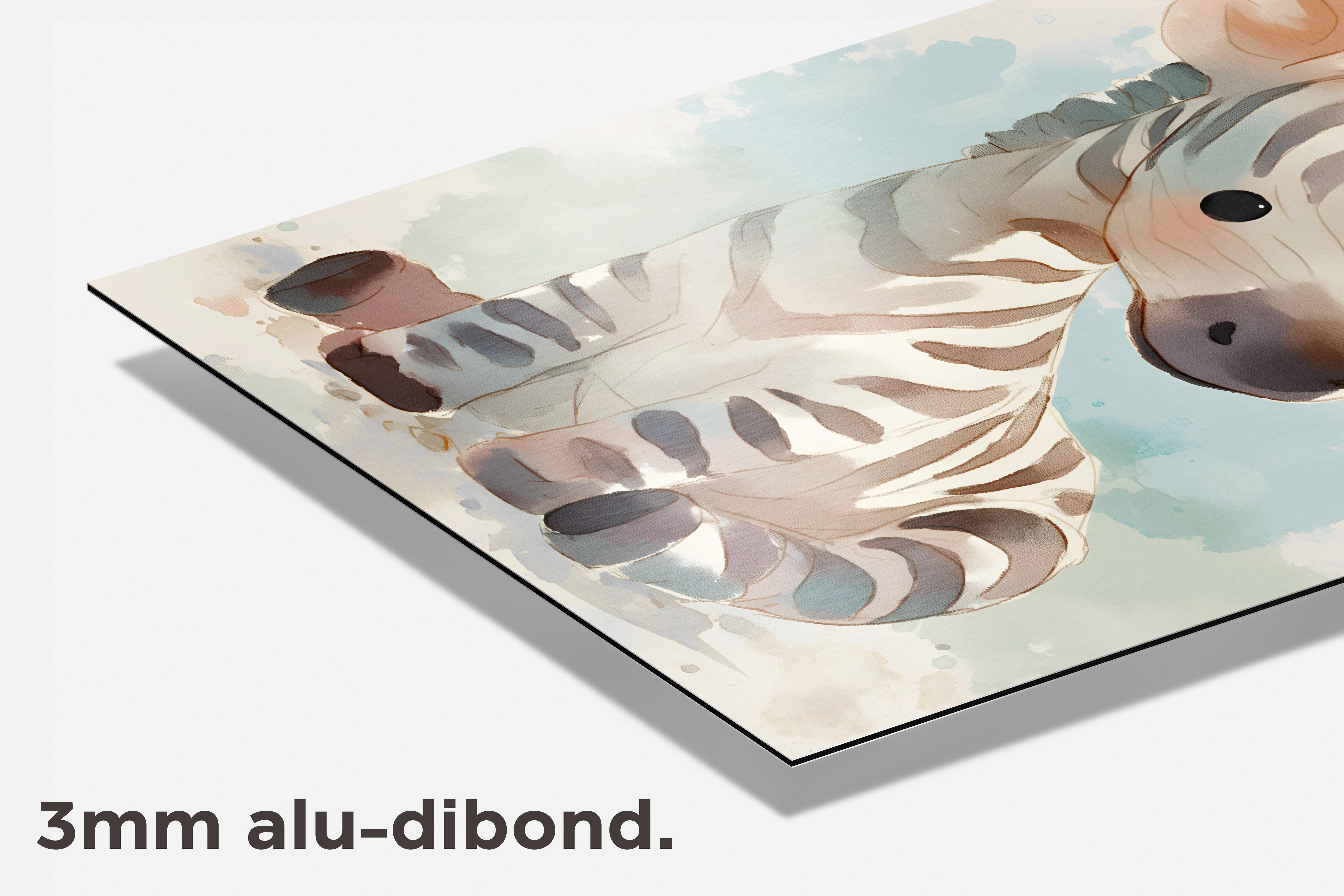 Schattige Zebra dibond detail