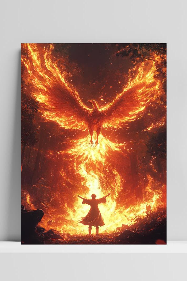 Wizard Phoenix op 3mm aluminium dibond