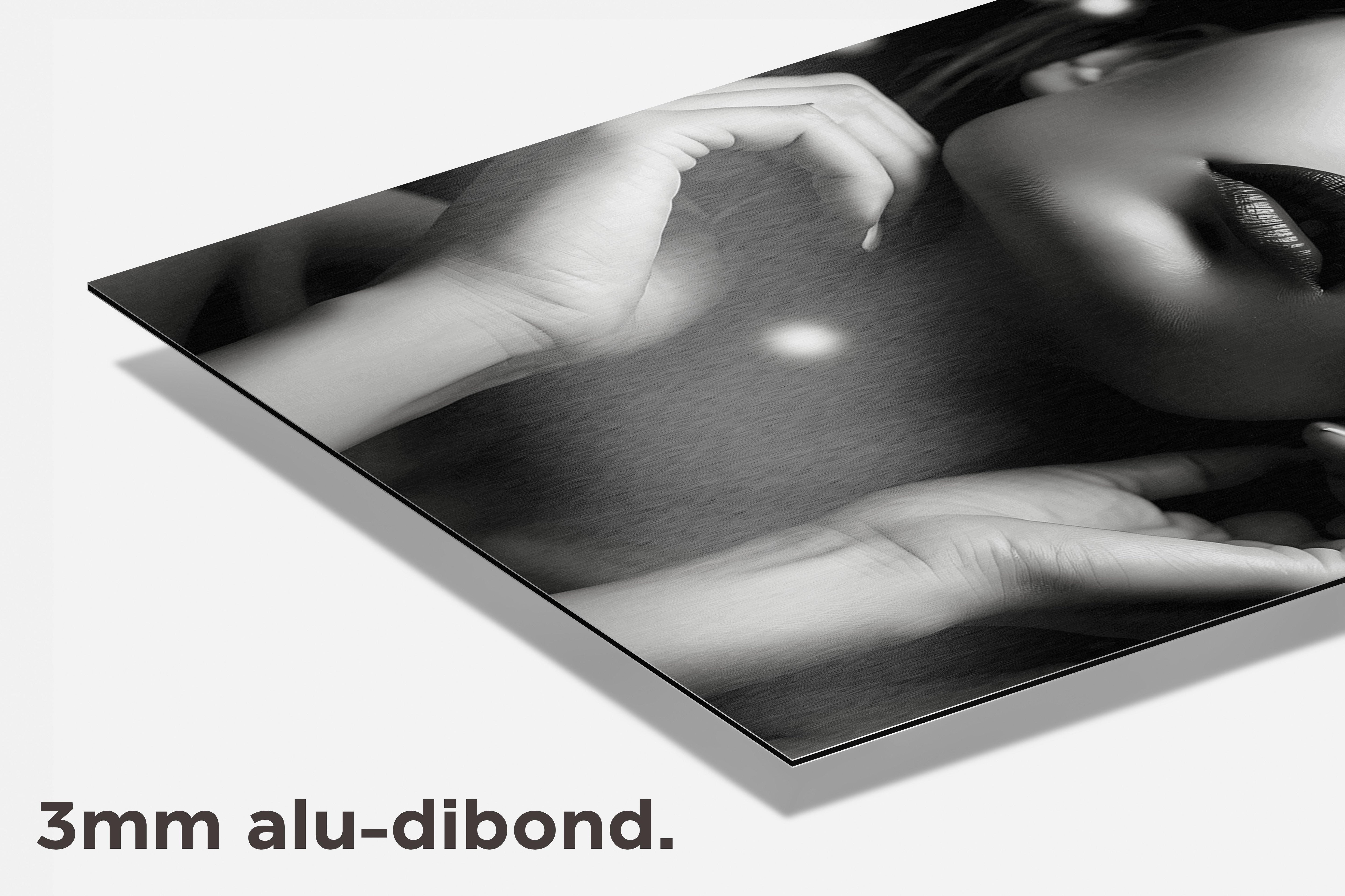 Vrouw Zwart Wit Glans dibond detail