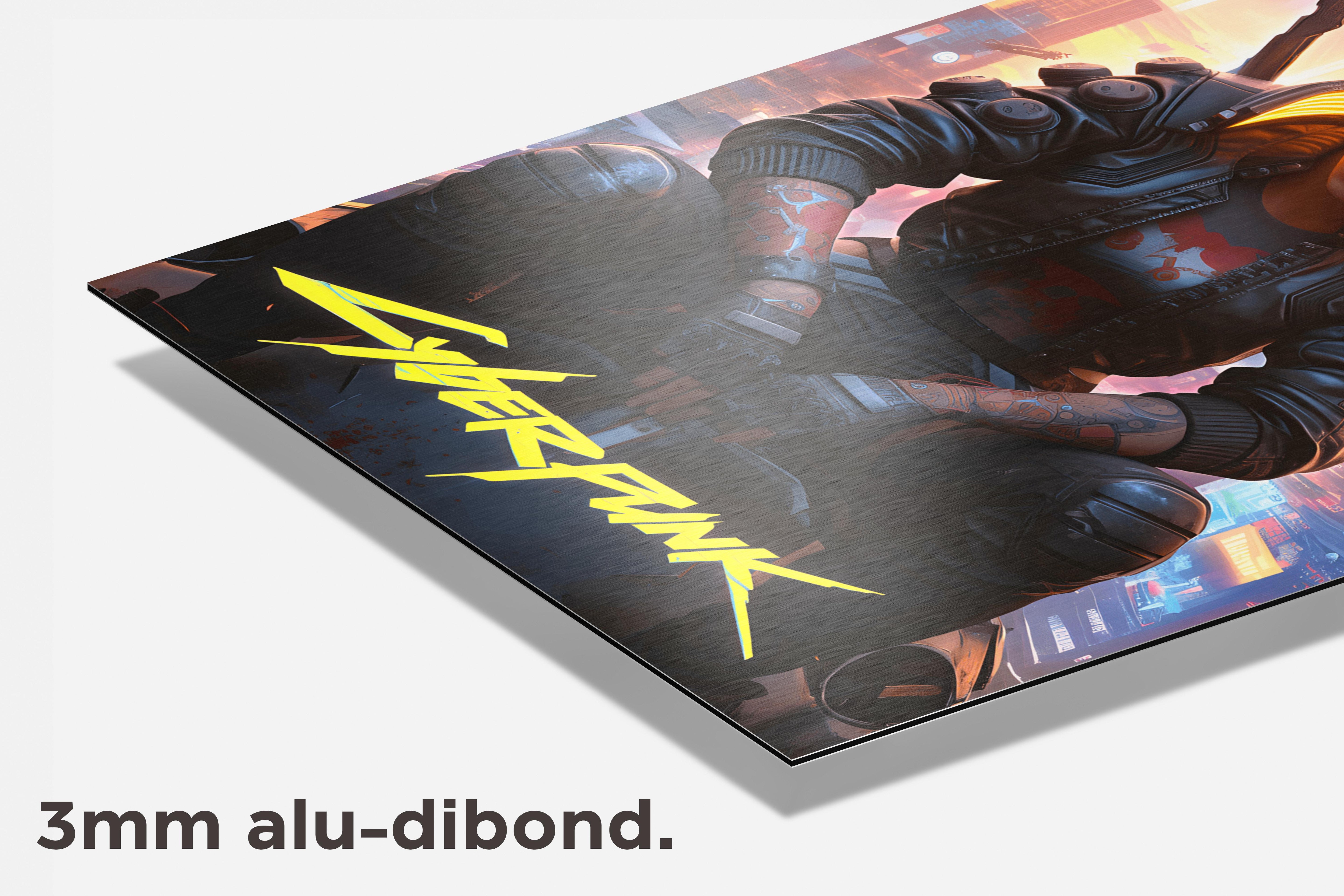 Cyberpunk Zittend dibond detail