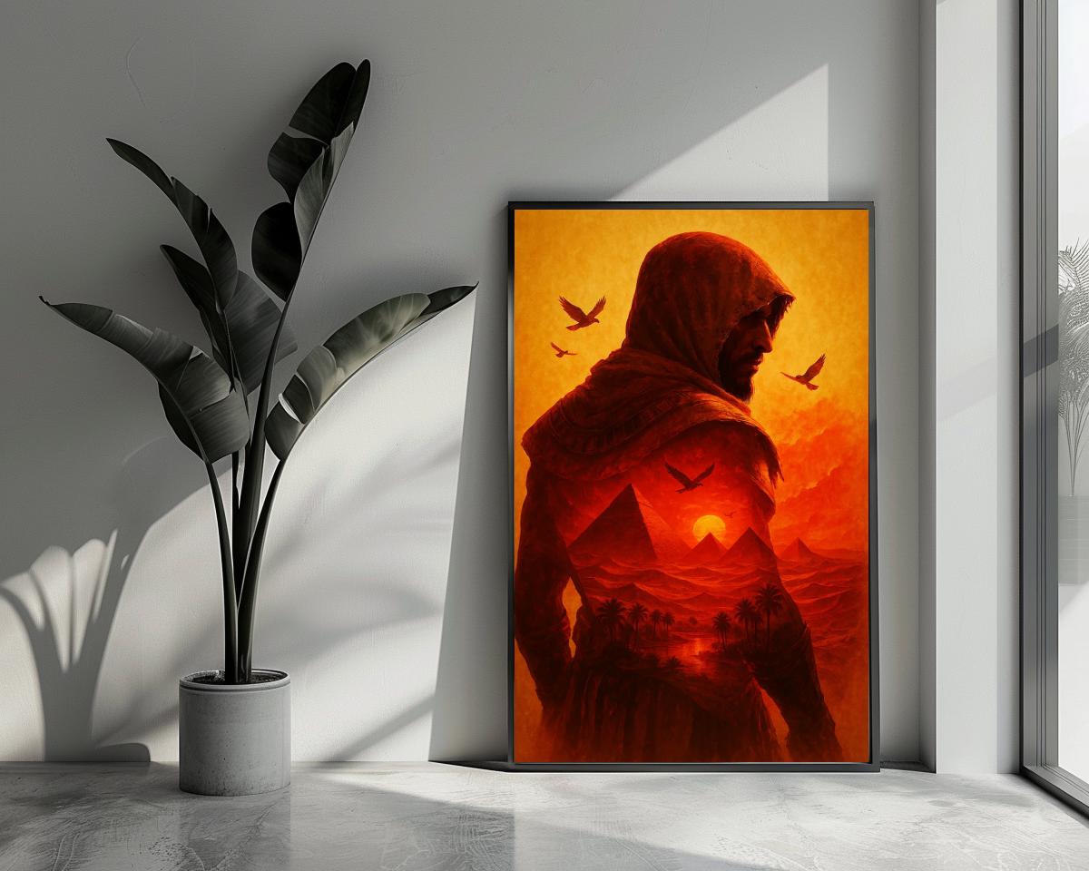 Man Pyramid Sunset poster van 25 Artstreet