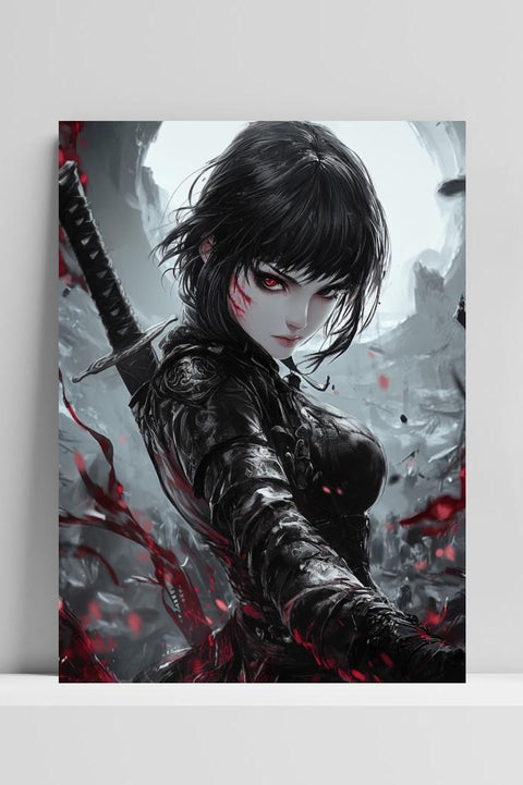 Affiche Woman Warrior Anime Samurai