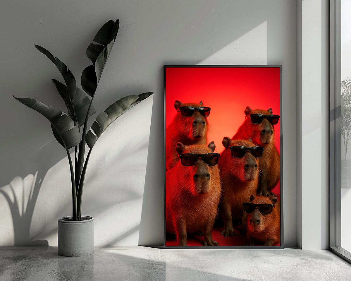 Capybara Sunglasses poster van 25 Artstreet