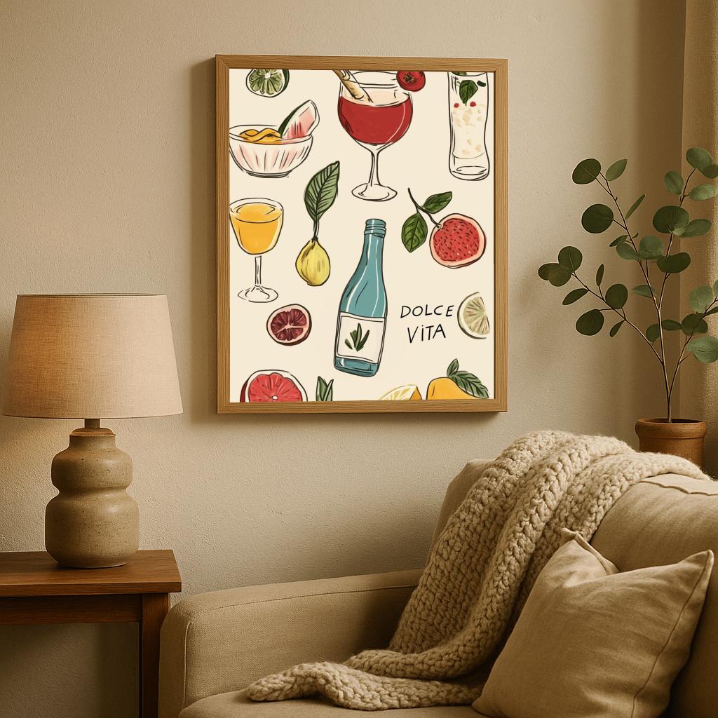 Dolce Vita Text Cocktail poster sfeerbeeld 2