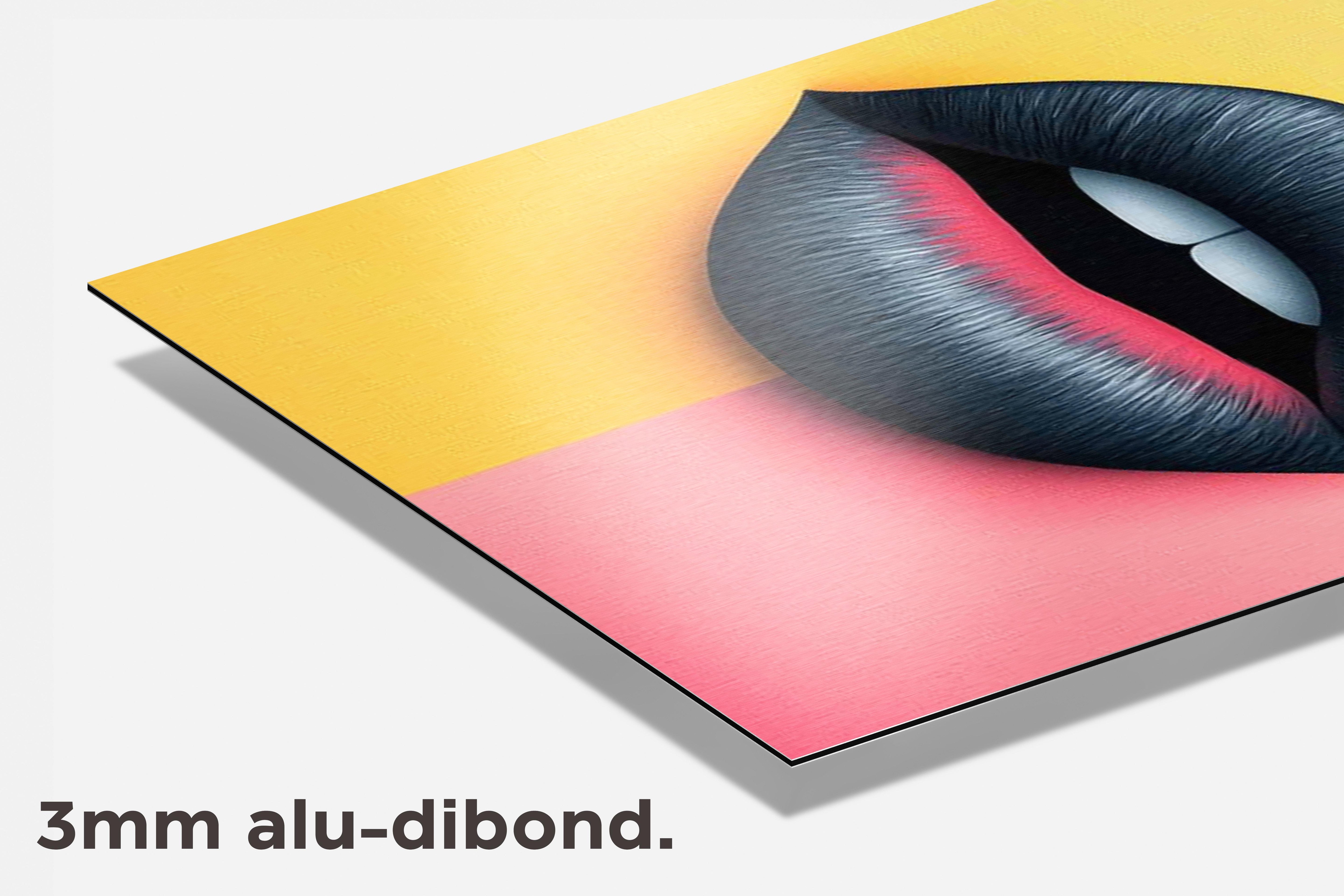 Zwarte Lippen dibond detail