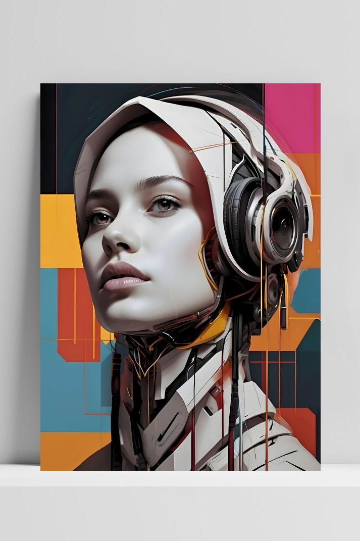 Hijabi Tech Sci-Fi op 3mm aluminium dibond