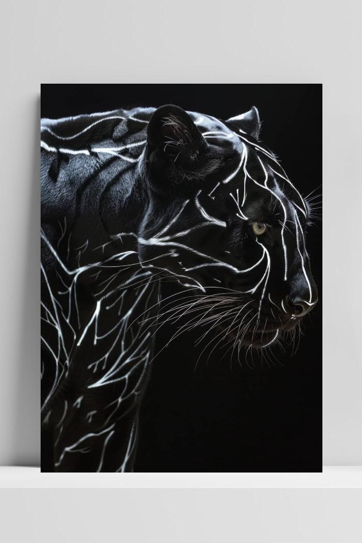 Panter op 3mm aluminium dibond